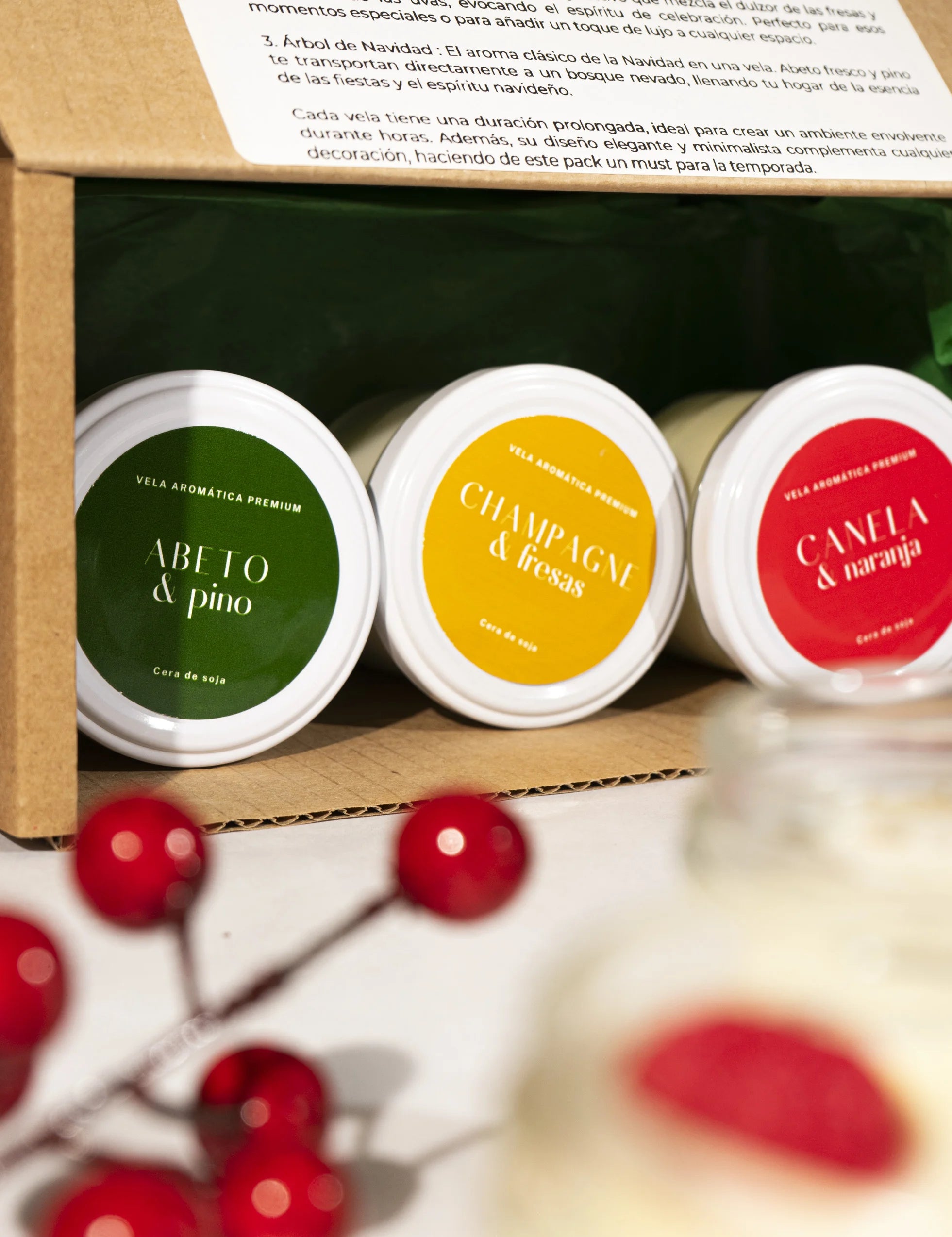 Pack aromas de Navidad: 3 velas aromáticas