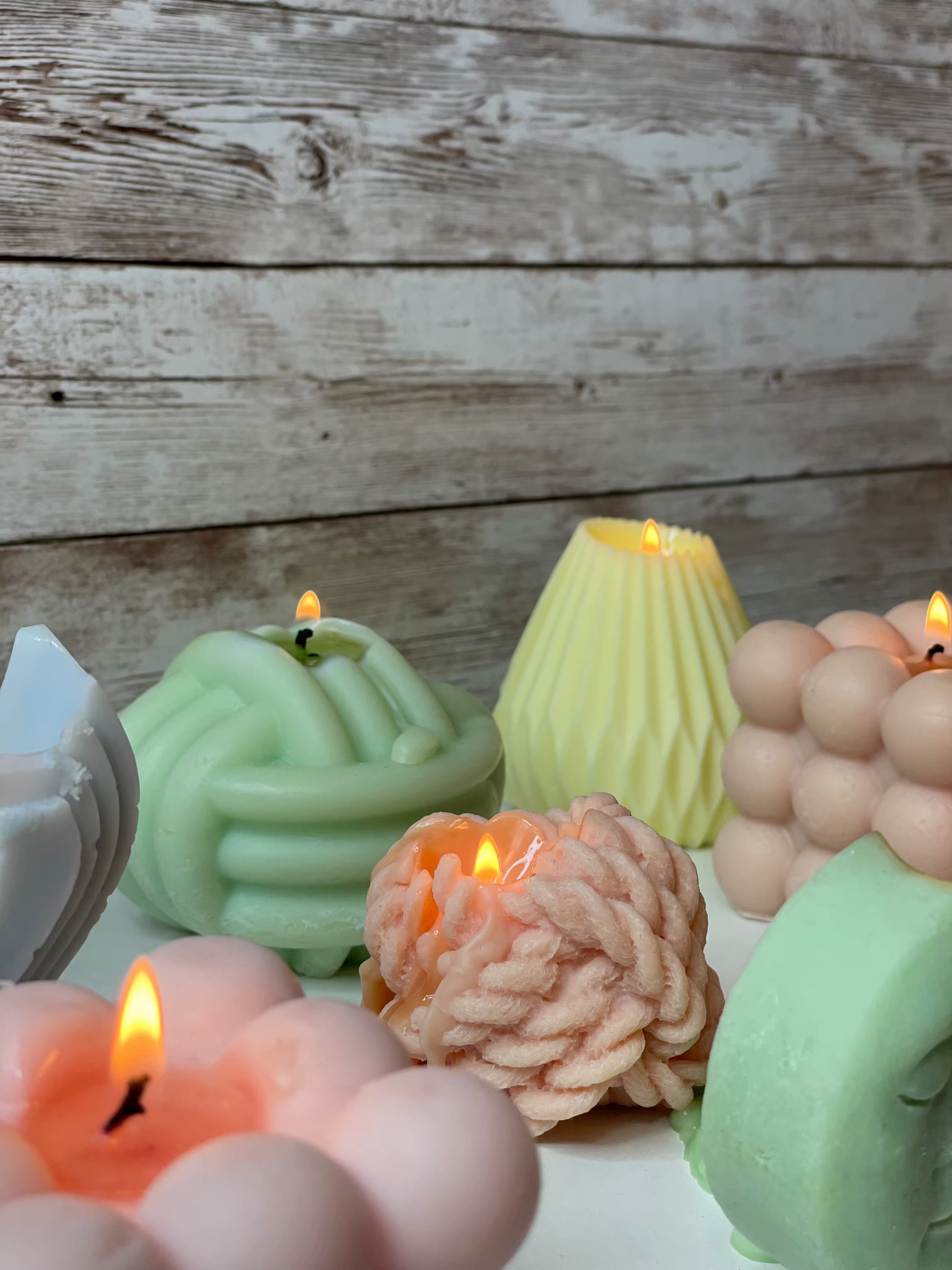 Vela decorativa ovillo de lana