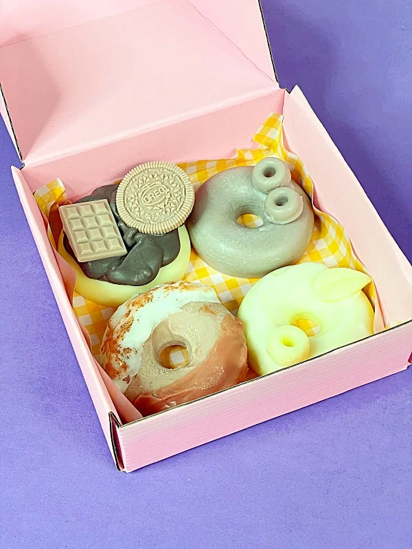Wax Melts "Donuts Box" 4 donuts con topping