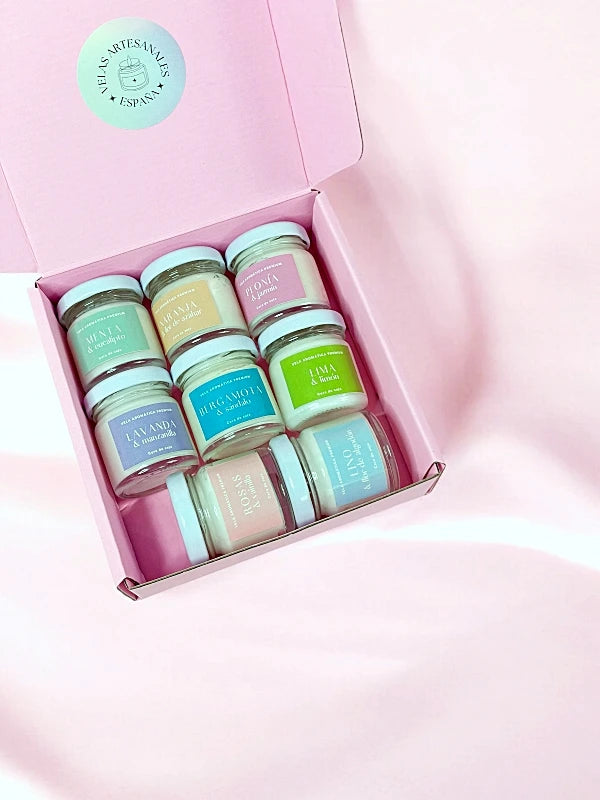 Pack 8 mini velas aromáticas artesanales
